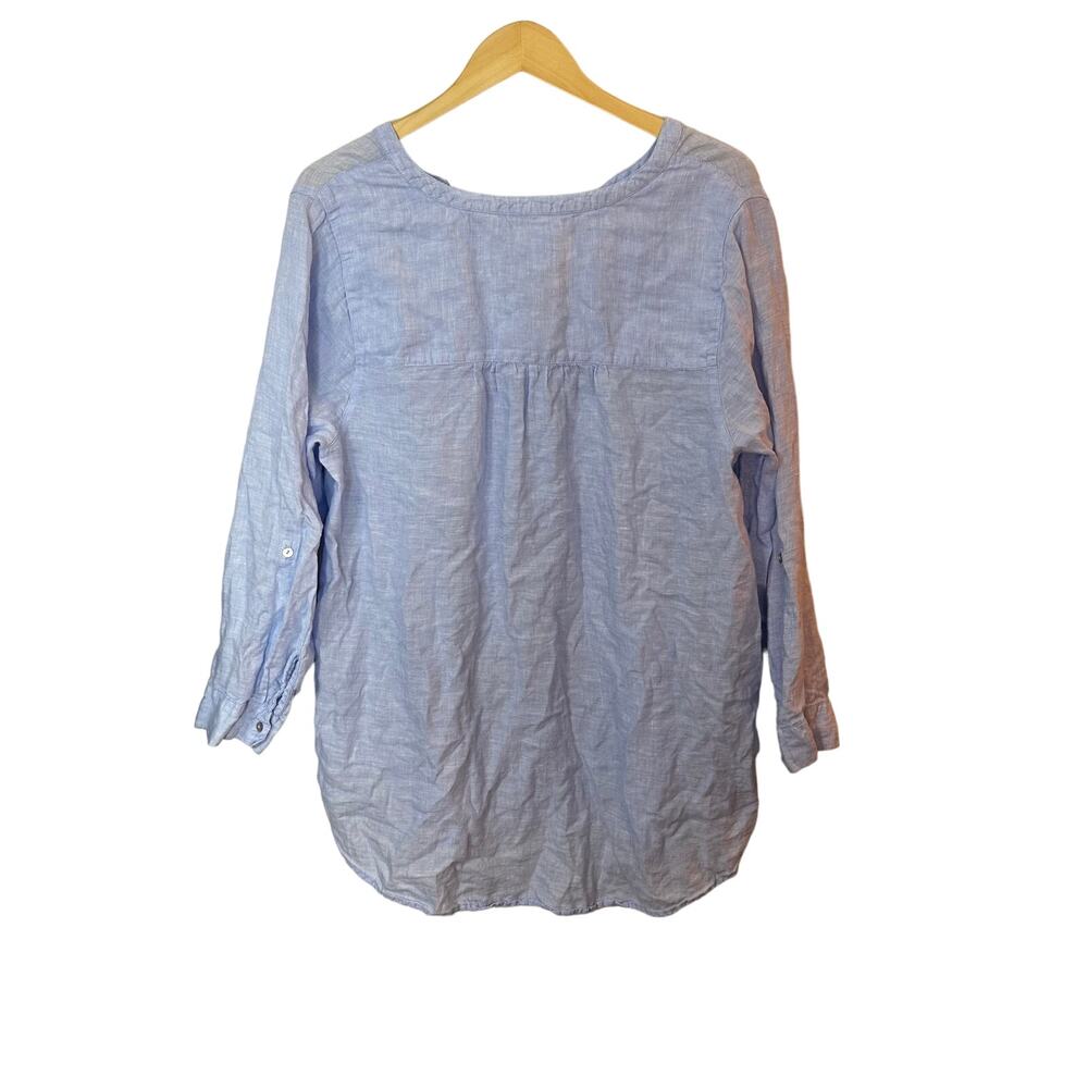 Sigrid Olsen 100% Linen Button Up Tunic Top Size … - image 3